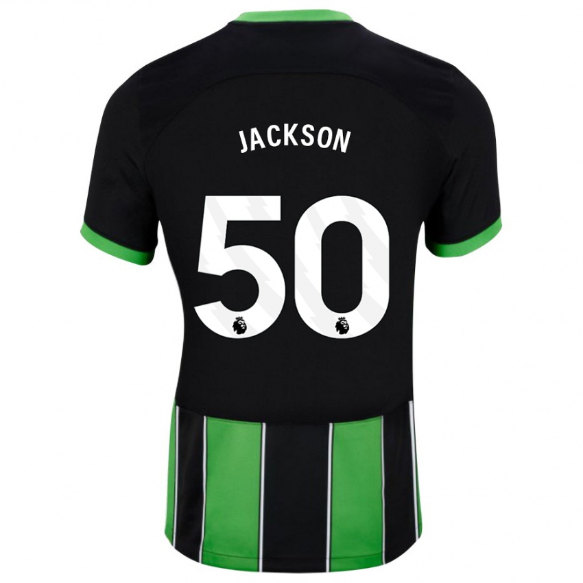 Mann Ben Jackson #50 Svart Grønn Bortetrøye Drakt Trøye 2023/24 Skjorter T-Skjorte