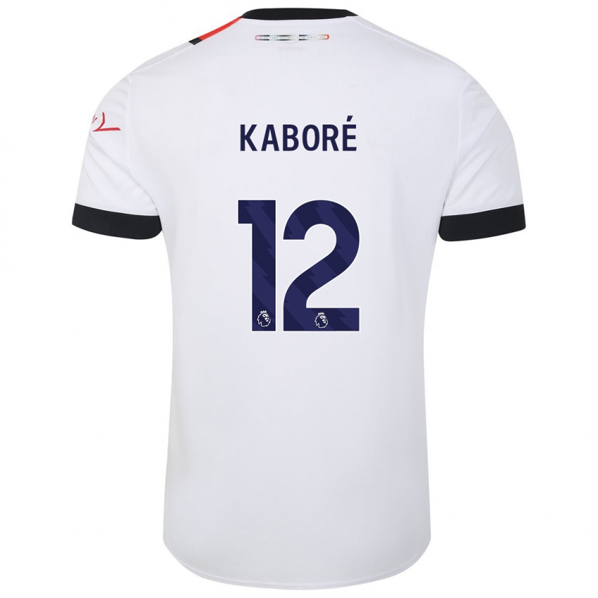 Mann Issa Kabore #12 Hvit Bortetrøye Drakt Trøye 2023/24 Skjorter T-Skjorte