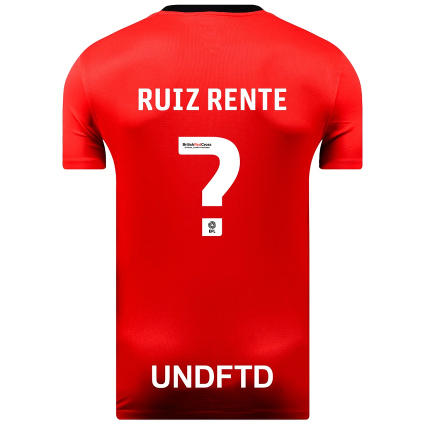 Mann Álvaro Ruiz Rente #0 Rød Bortetrøye Drakt Trøye 2023/24 Skjorter T-Skjorte
