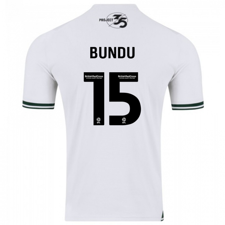 Mann Mustapha Bundu #15 Hvit Bortetrøye Drakt Trøye 2023/24 Skjorter T-Skjorte