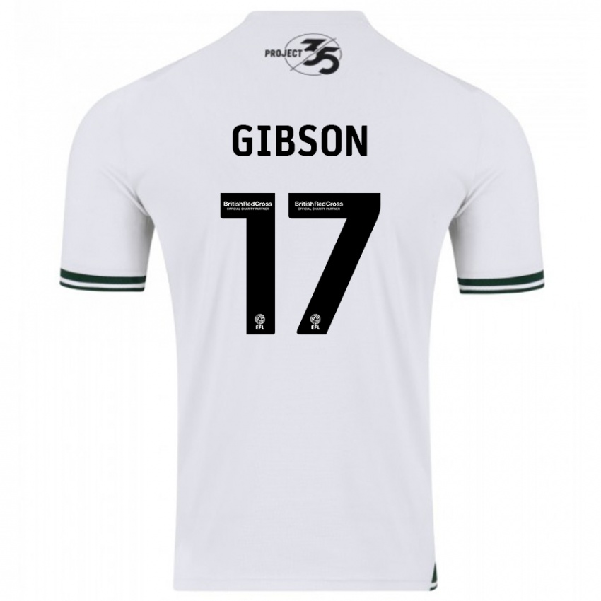 Mann Lewis Gibson #17 Hvit Bortetrøye Drakt Trøye 2023/24 Skjorter T-Skjorte