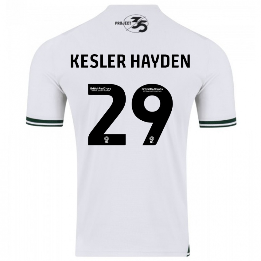 Mann Kaine Kesler-Hayden #29 Hvit Bortetrøye Drakt Trøye 2023/24 Skjorter T-Skjorte