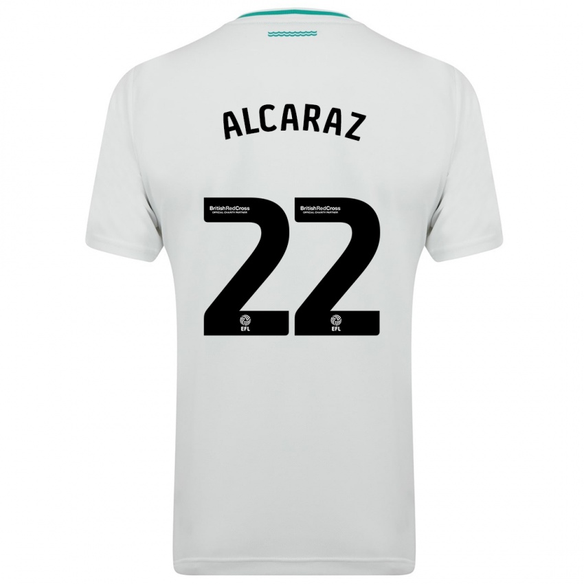 Mann Carlos Alcaraz #22 Hvit Bortetrøye Drakt Trøye 2023/24 Skjorter T-Skjorte