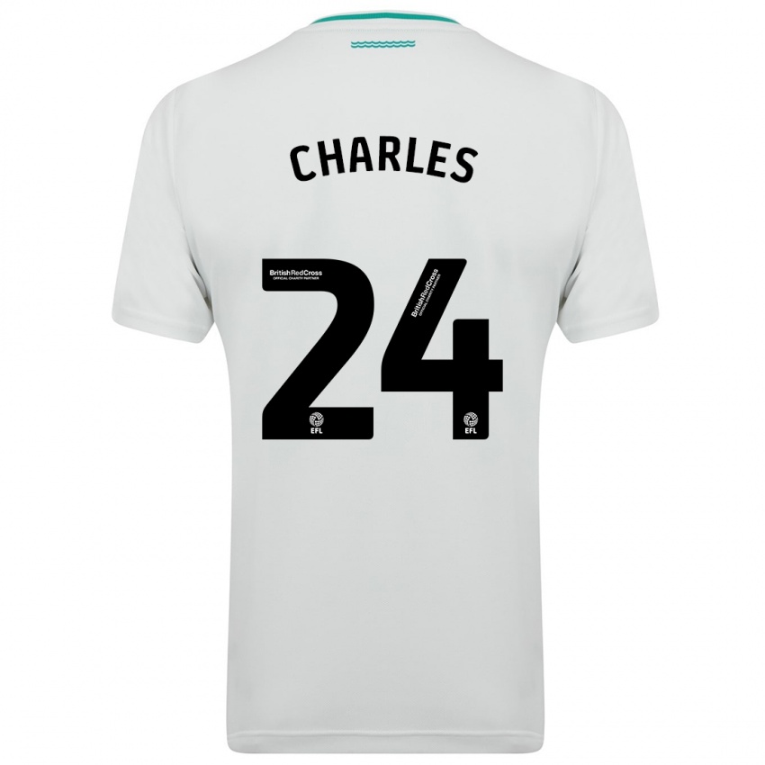 Mann Shea Charles #24 Hvit Bortetrøye Drakt Trøye 2023/24 Skjorter T-Skjorte