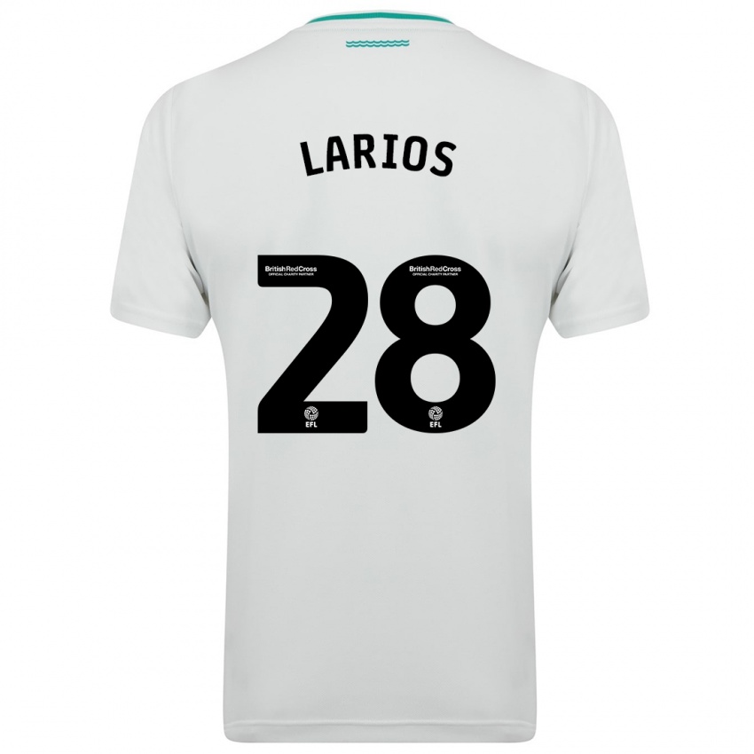 Mann Juan Larios #28 Hvit Bortetrøye Drakt Trøye 2023/24 Skjorter T-Skjorte