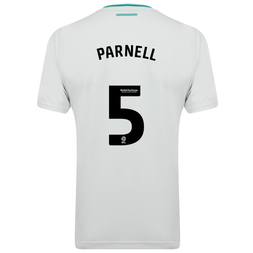 Mann Rosanna Parnell #5 Hvit Bortetrøye Drakt Trøye 2023/24 Skjorter T-Skjorte