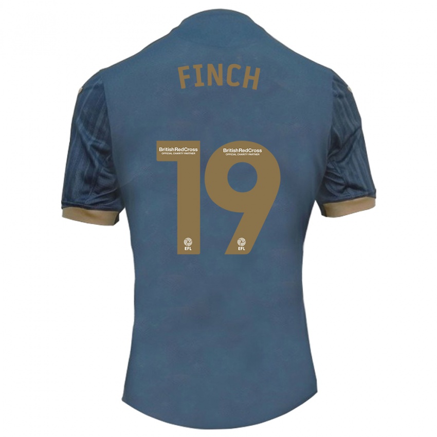 Mann Lucy Finch #19 Mørk Blågrønn Bortetrøye Drakt Trøye 2023/24 Skjorter T-Skjorte