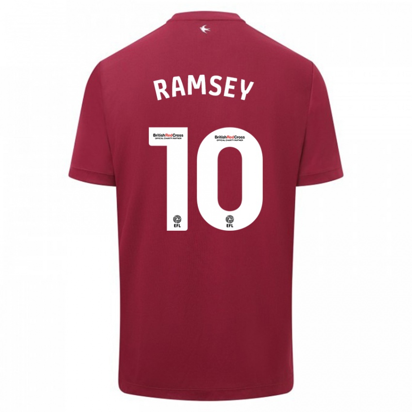 Mann Aaron Ramsey #10 Rød Bortetrøye Drakt Trøye 2023/24 Skjorter T-Skjorte