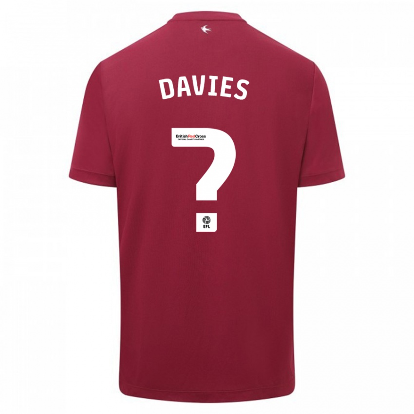 Mann Kian Davies #0 Rød Bortetrøye Drakt Trøye 2023/24 Skjorter T-Skjorte
