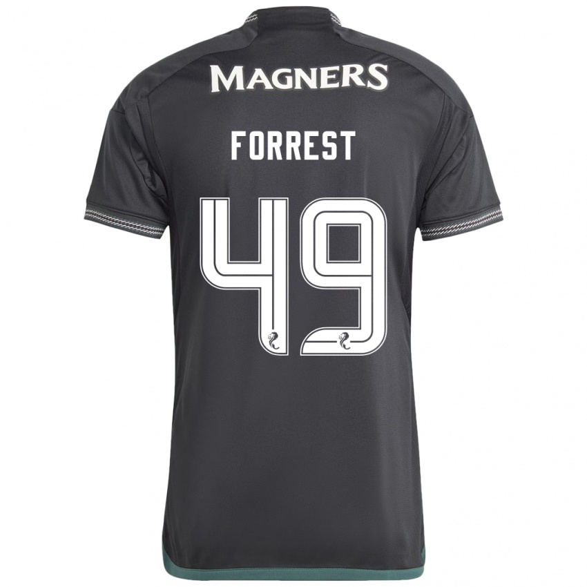 Mann James Forrest #49 Svart Bortetrøye Drakt Trøye 2023/24 Skjorter T-Skjorte