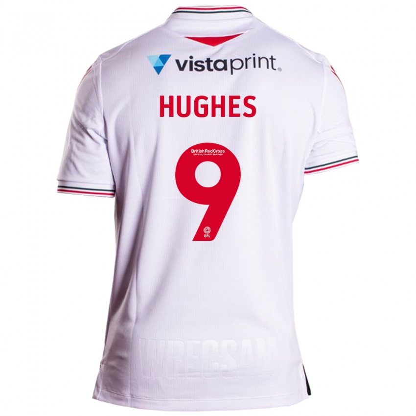 Mann Rosie Hughes #9 Hvit Bortetrøye Drakt Trøye 2023/24 Skjorter T-Skjorte
