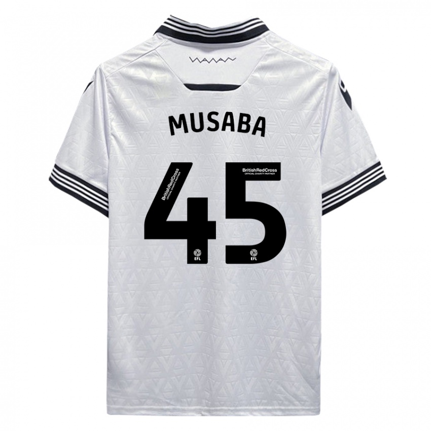 Mann Anthony Musaba #45 Hvit Bortetrøye Drakt Trøye 2023/24 Skjorter T-Skjorte