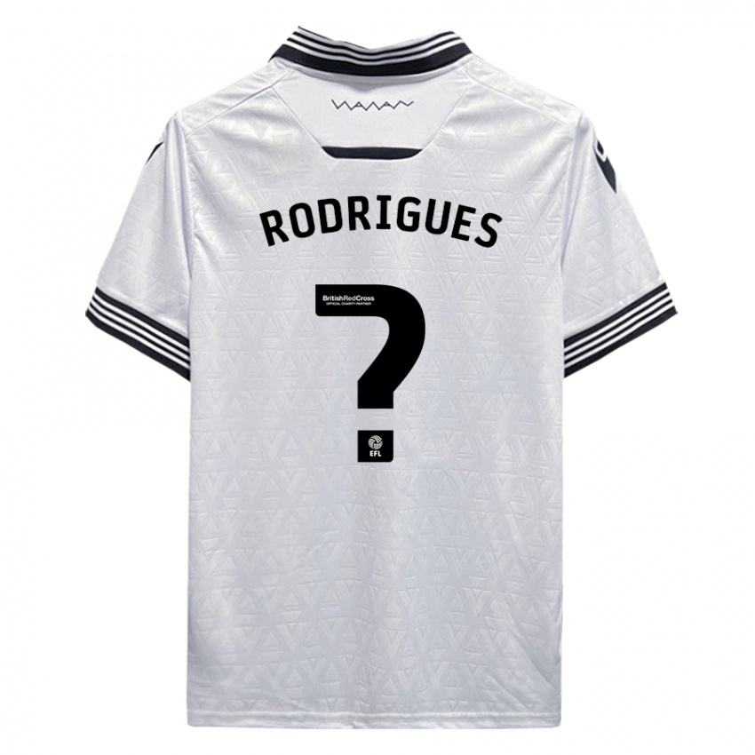 Mann Carlos Rodrigues #0 Hvit Bortetrøye Drakt Trøye 2023/24 Skjorter T-Skjorte