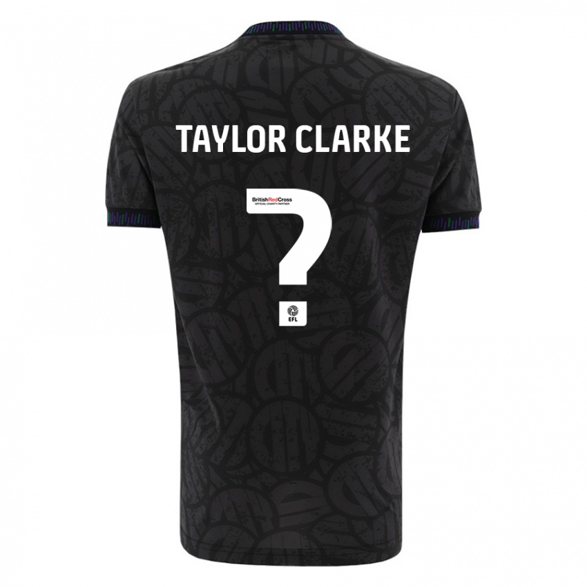 Mann Omar Taylor-Clarke #0 Svart Bortetrøye Drakt Trøye 2023/24 Skjorter T-Skjorte