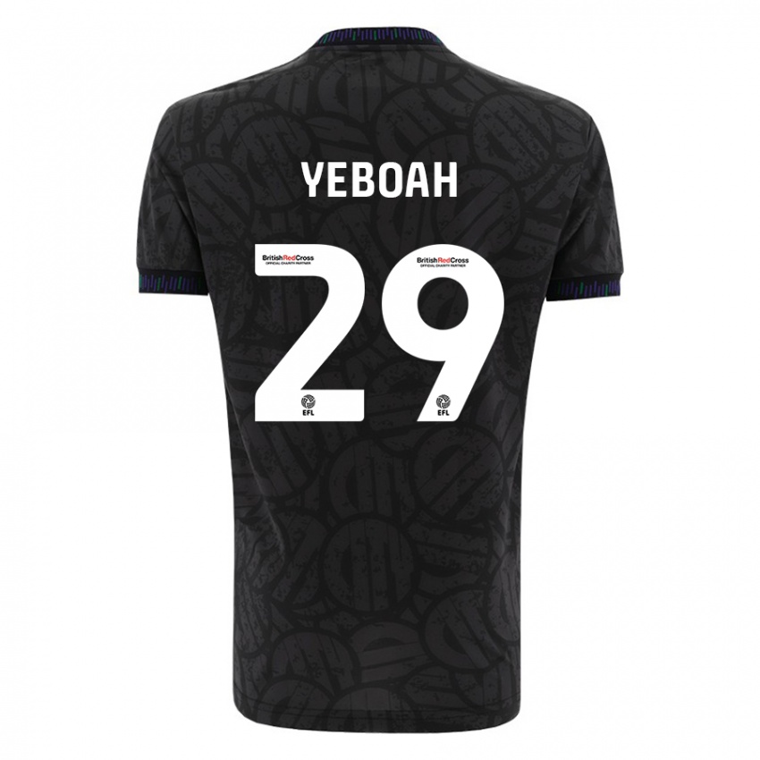 Mann Ephraim Yeboah #29 Svart Bortetrøye Drakt Trøye 2023/24 Skjorter T-Skjorte