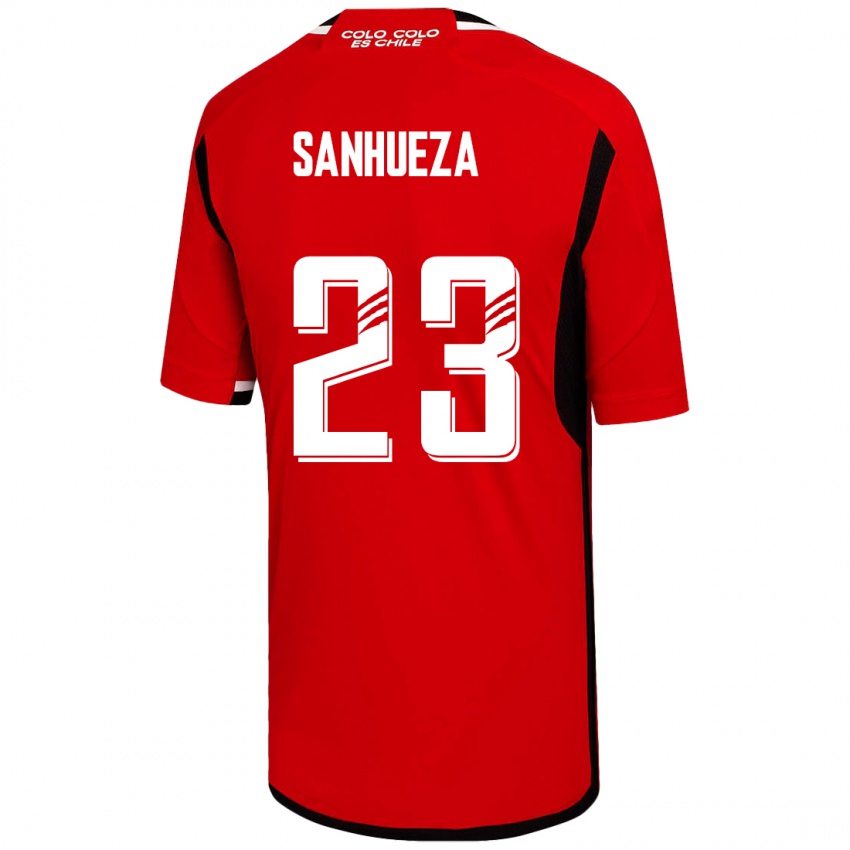 Mann Nicol Sanhueza #23 Rød Bortetrøye Drakt Trøye 2023/24 Skjorter T-Skjorte
