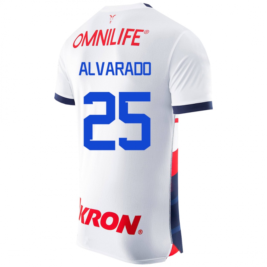 Mann Roberto Alvarado #25 Hvit Bortetrøye Drakt Trøye 2023/24 Skjorter T-Skjorte