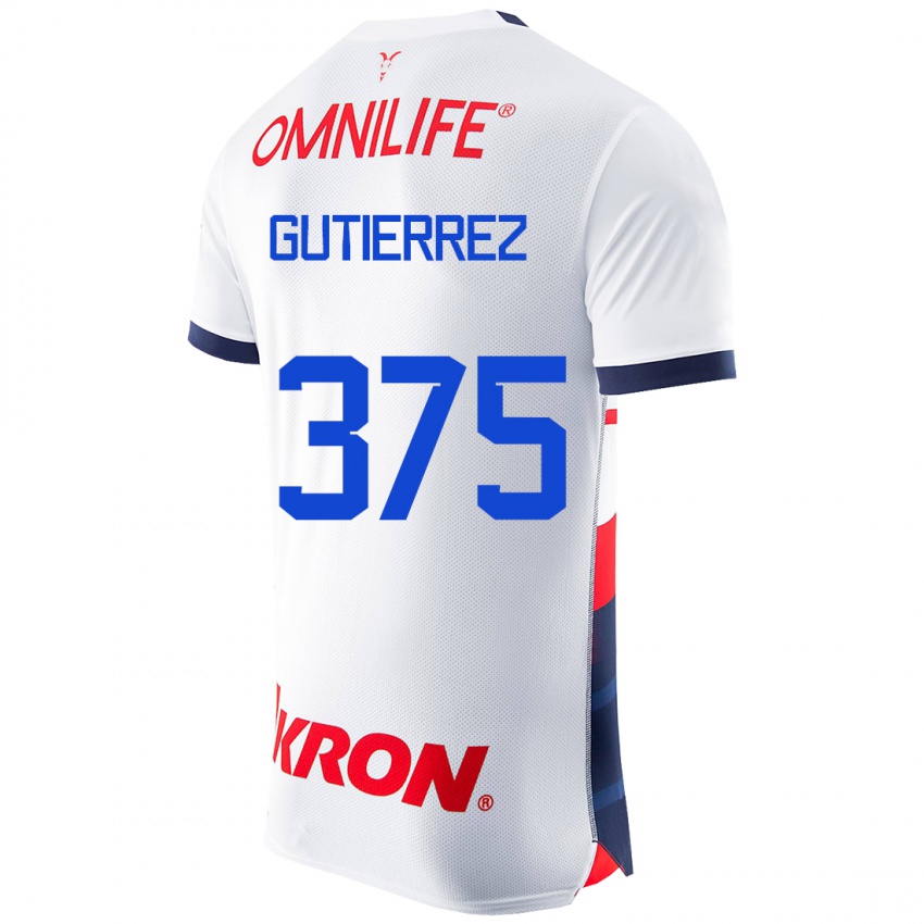 Mann Gerson Gutiérrez #375 Hvit Bortetrøye Drakt Trøye 2023/24 Skjorter T-Skjorte