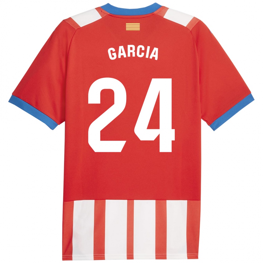 Dame Borja García #24 Rød Hvit Hjemmetrøye Drakt Trøye 2023/24 Skjorter T-Skjorte