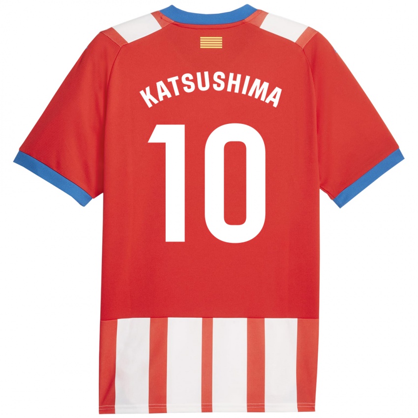 Dame Shinnosuke Katsushima #10 Rød Hvit Hjemmetrøye Drakt Trøye 2023/24 Skjorter T-Skjorte