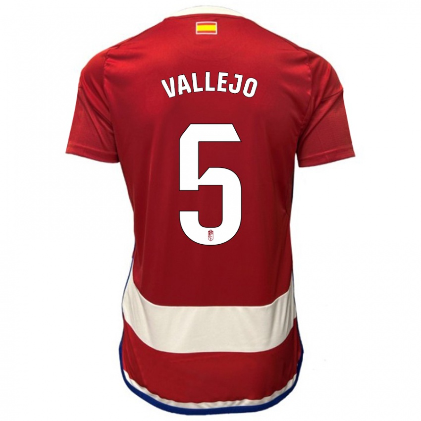 Dame Jesus Vallejo #5 Rød Hjemmetrøye Drakt Trøye 2023/24 Skjorter T-Skjorte
