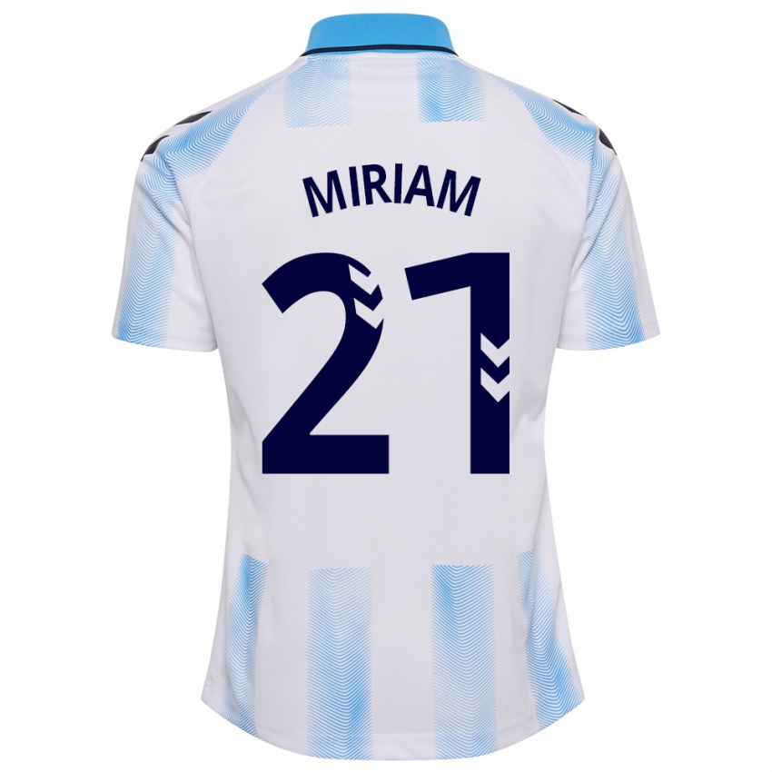 Dame Miriam #21 Hvit Blå Hjemmetrøye Drakt Trøye 2023/24 Skjorter T-Skjorte