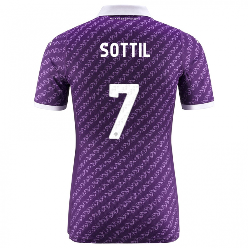 Dame Riccardo Sottil #7 Fiolett Hjemmetrøye Drakt Trøye 2023/24 Skjorter T-Skjorte