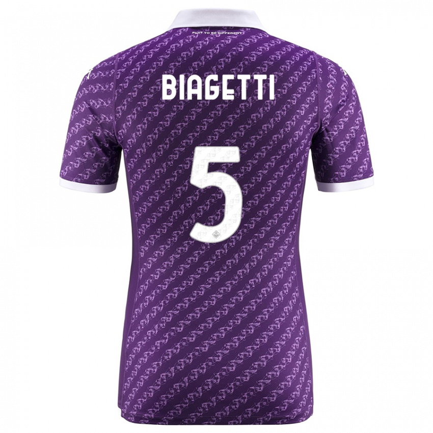 Dame Christian Biagetti #5 Fiolett Hjemmetrøye Drakt Trøye 2023/24 Skjorter T-Skjorte