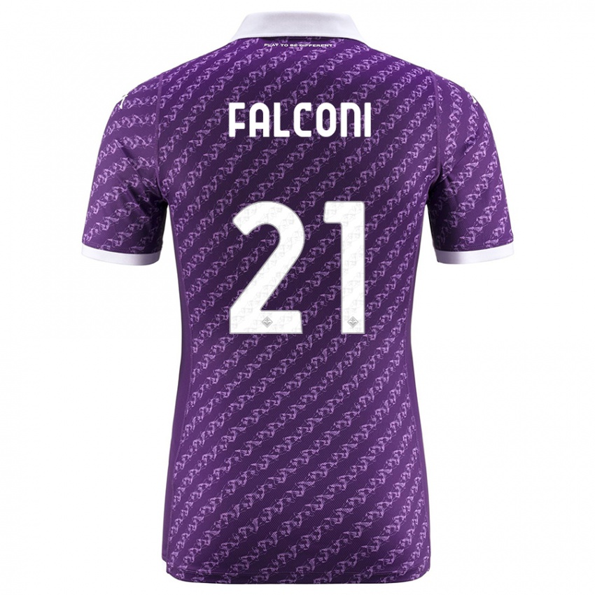 Dame Niccolo Falconi #21 Fiolett Hjemmetrøye Drakt Trøye 2023/24 Skjorter T-Skjorte