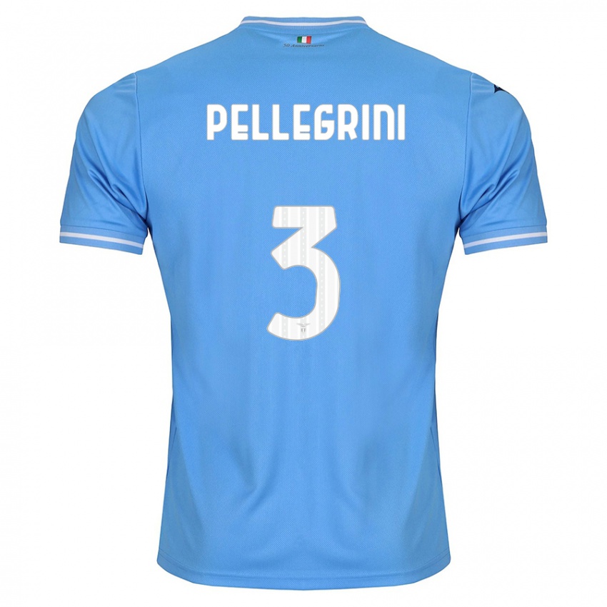 Dame Luca Pellegrini #3 Blå Hjemmetrøye Drakt Trøye 2023/24 Skjorter T-Skjorte