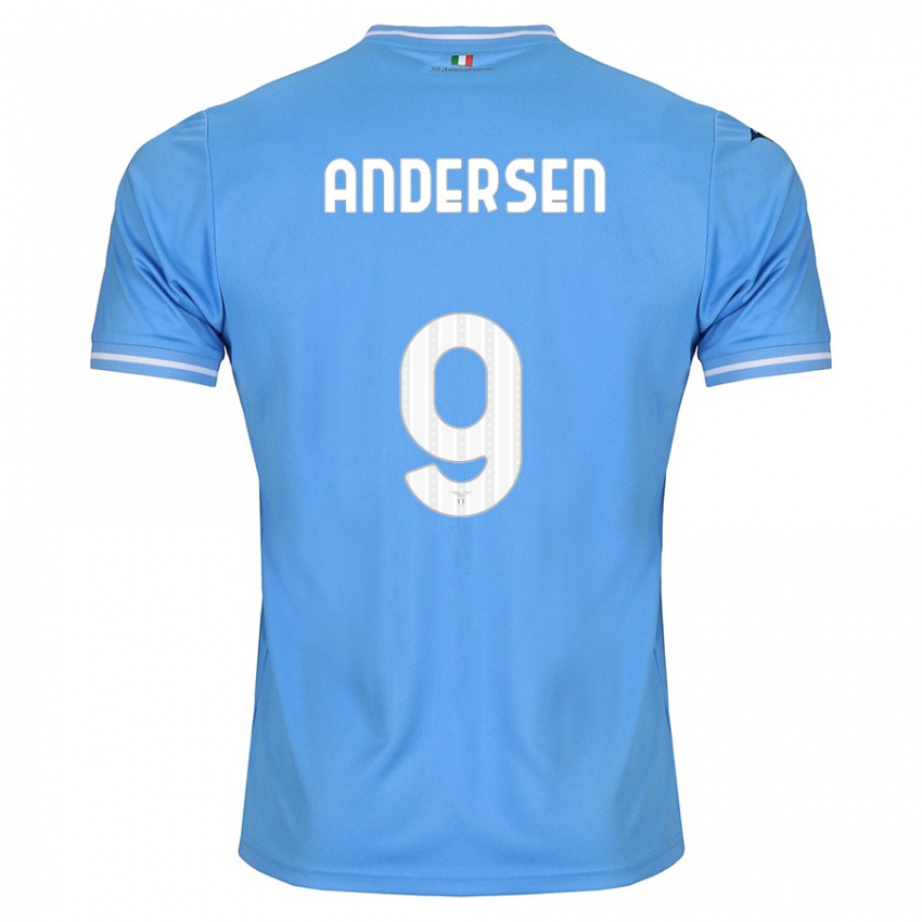 Dame Signe Holt Andersen #9 Blå Hjemmetrøye Drakt Trøye 2023/24 Skjorter T-Skjorte