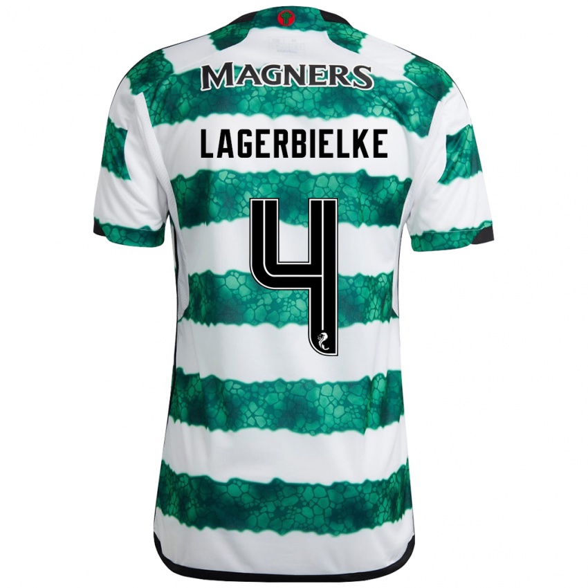 Dame Gustaf Lagerbielke #4 Grønn Hjemmetrøye Drakt Trøye 2023/24 Skjorter T-Skjorte