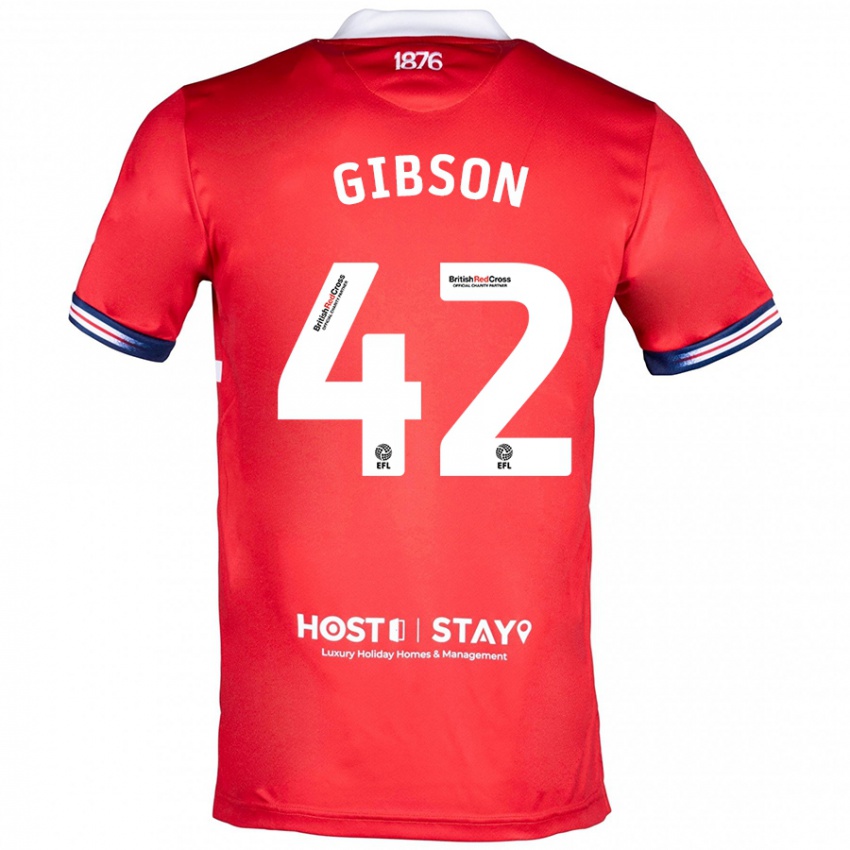 Dame Joseph Gibson #42 Rød Hjemmetrøye Drakt Trøye 2023/24 Skjorter T-Skjorte
