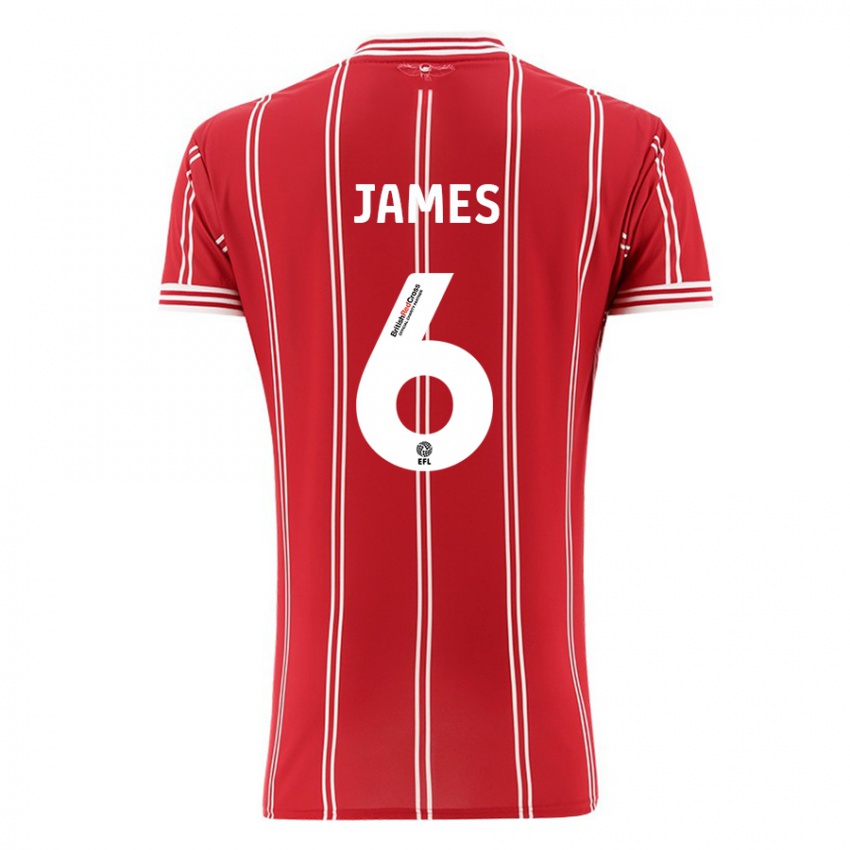 Dame Matty James #6 Rød Hjemmetrøye Drakt Trøye 2023/24 Skjorter T-Skjorte