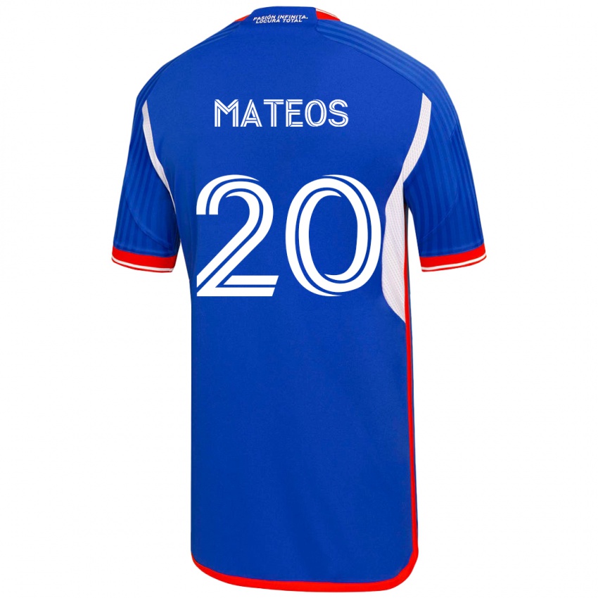 Dame Federico Mateos #20 Blå Hjemmetrøye Drakt Trøye 2023/24 Skjorter T-Skjorte