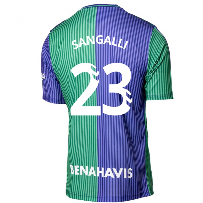 Dame Luca Sangalli #23 Grønnblå Bortetrøye Drakt Trøye 2023/24 Skjorter T-Skjorte