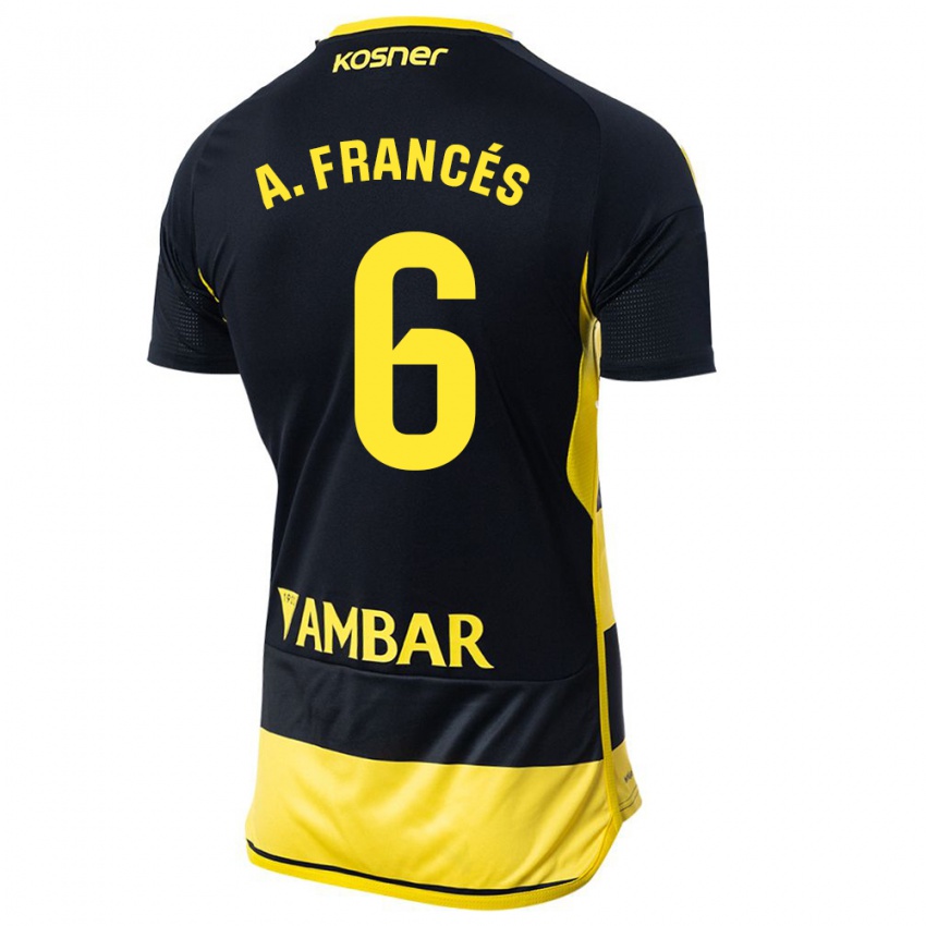 Dame Alejandro Francés #6 Svart Gul Bortetrøye Drakt Trøye 2023/24 Skjorter T-Skjorte
