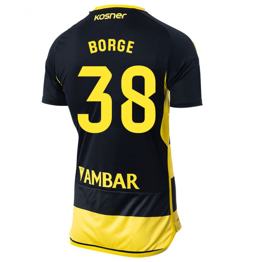 Dame Andrés Borge #38 Svart Gul Bortetrøye Drakt Trøye 2023/24 Skjorter T-Skjorte