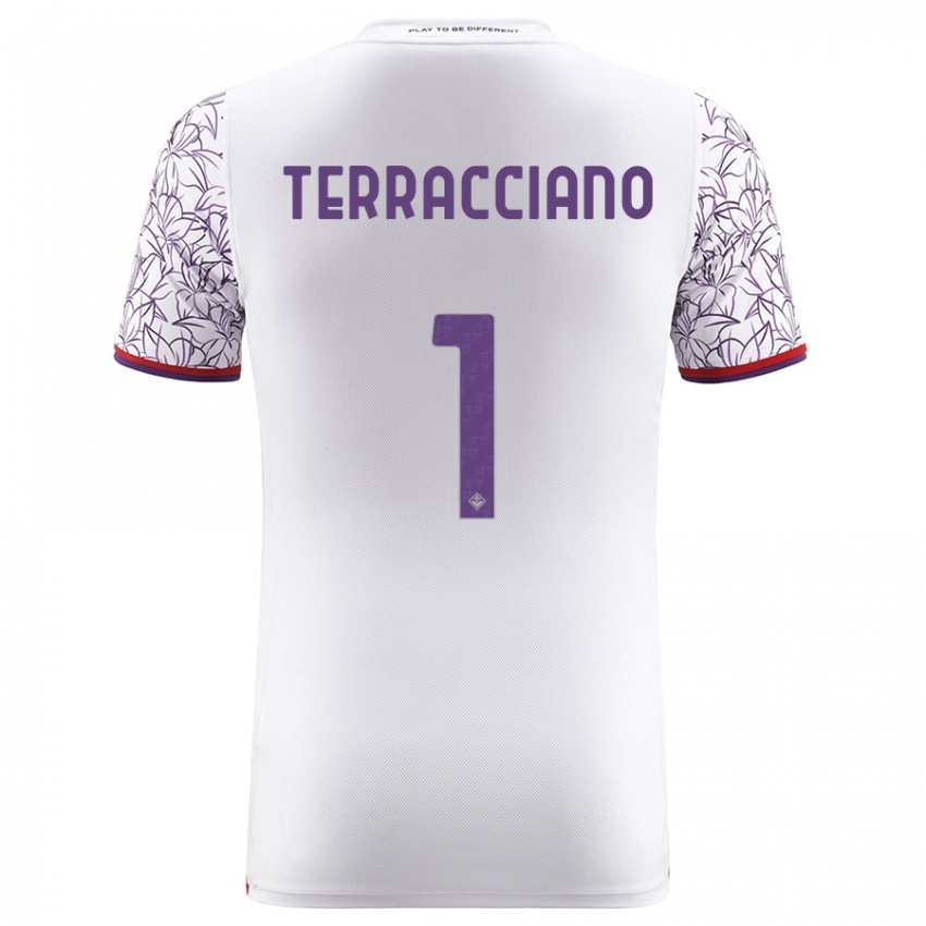 Dame Pietro Terracciano #1 Hvit Bortetrøye Drakt Trøye 2023/24 Skjorter T-Skjorte