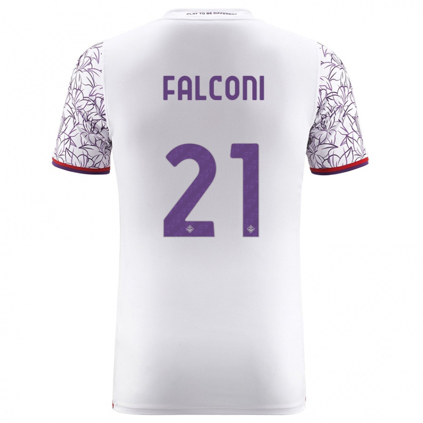 Dame Niccolo Falconi #21 Hvit Bortetrøye Drakt Trøye 2023/24 Skjorter T-Skjorte