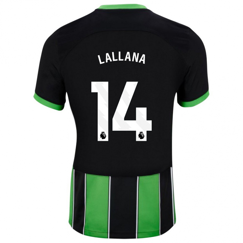 Dame Adam Lallana #14 Svart Grønn Bortetrøye Drakt Trøye 2023/24 Skjorter T-Skjorte