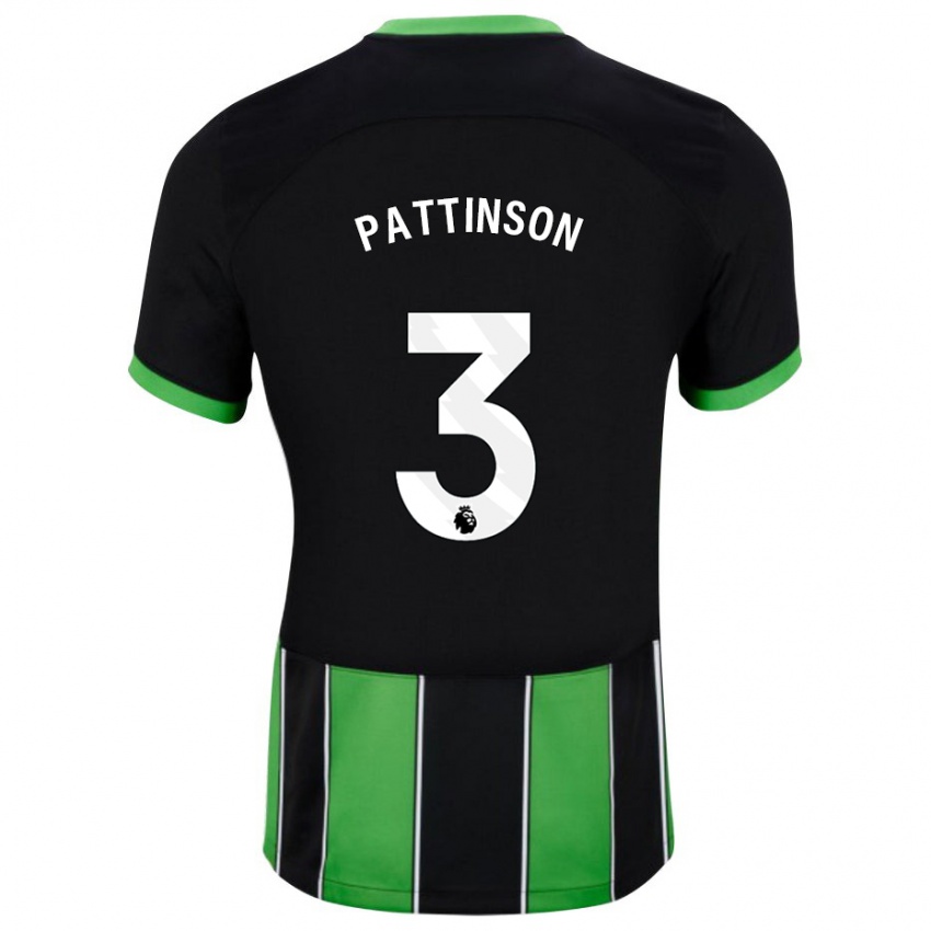 Dame Poppy Pattinson #3 Svart Grønn Bortetrøye Drakt Trøye 2023/24 Skjorter T-Skjorte