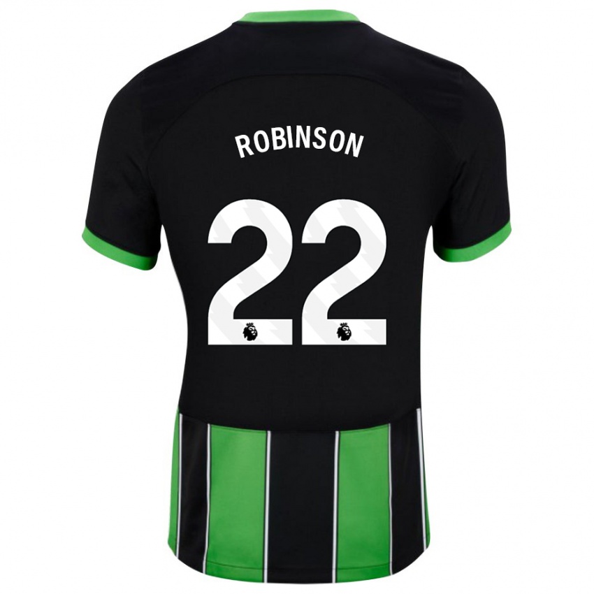 Dame Katie Robinson #22 Svart Grønn Bortetrøye Drakt Trøye 2023/24 Skjorter T-Skjorte