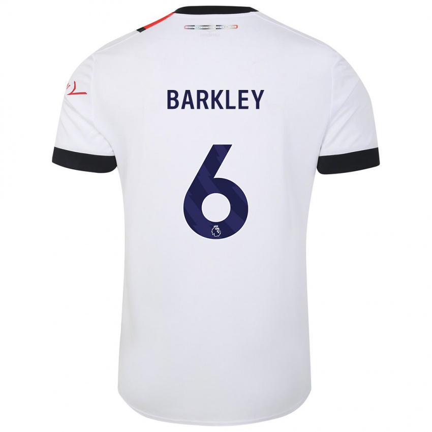 Dame Ross Barkley #6 Hvit Bortetrøye Drakt Trøye 2023/24 Skjorter T-Skjorte