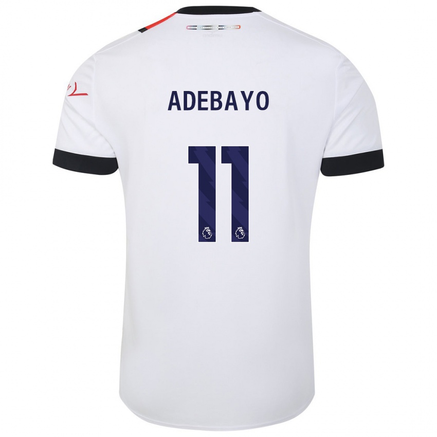 Dame Elijah Adebayo #11 Hvit Bortetrøye Drakt Trøye 2023/24 Skjorter T-Skjorte