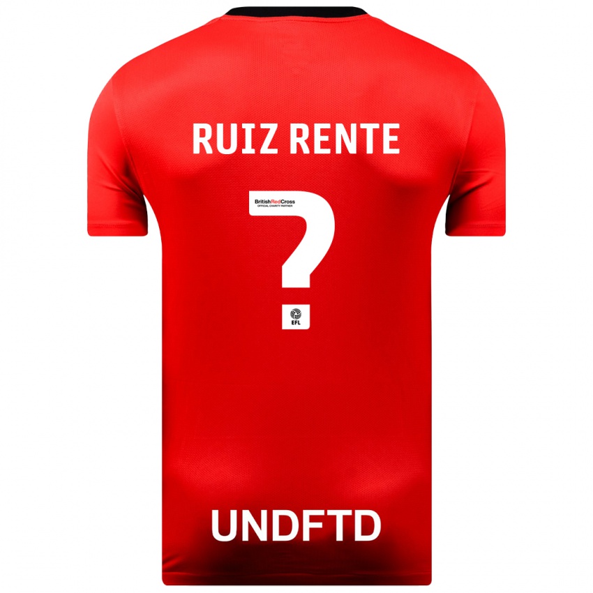 Dame Álvaro Ruiz Rente #0 Rød Bortetrøye Drakt Trøye 2023/24 Skjorter T-Skjorte