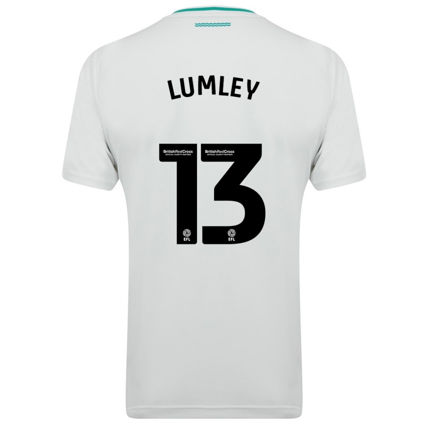 Dame Joe Lumley #13 Hvit Bortetrøye Drakt Trøye 2023/24 Skjorter T-Skjorte