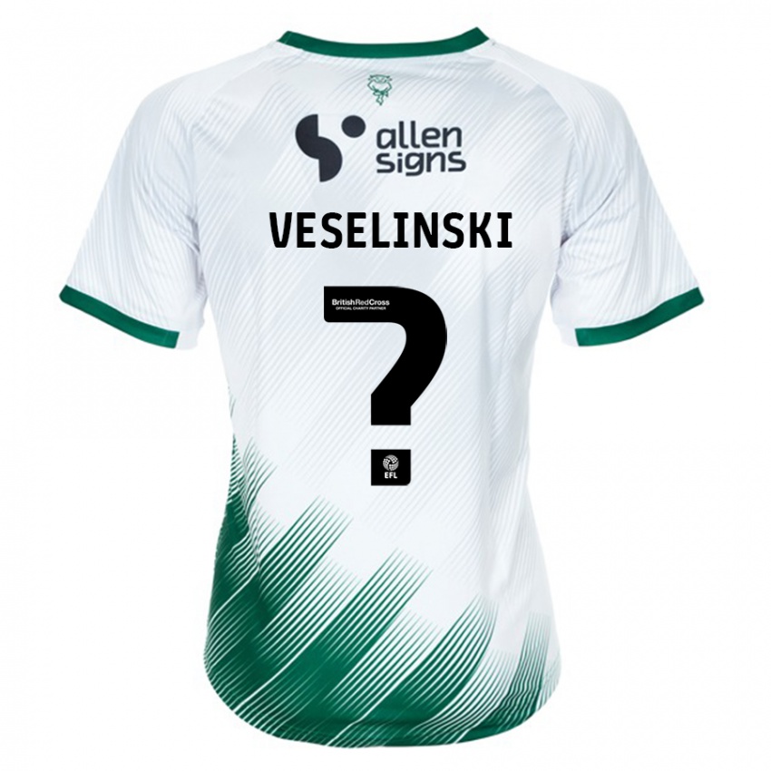 Dame Aleksandar Veselinski #0 Hvit Bortetrøye Drakt Trøye 2023/24 Skjorter T-Skjorte