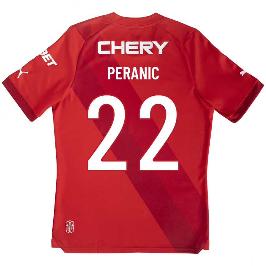 Dame Nicolás Peranic #22 Rød Bortetrøye Drakt Trøye 2023/24 Skjorter T-Skjorte