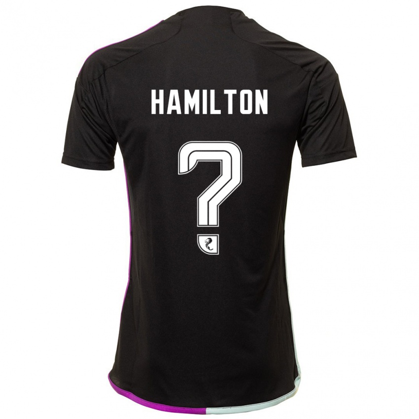 Dame Brendan Hamilton #0 Svart Bortetrøye Drakt Trøye 2023/24 Skjorter T-Skjorte